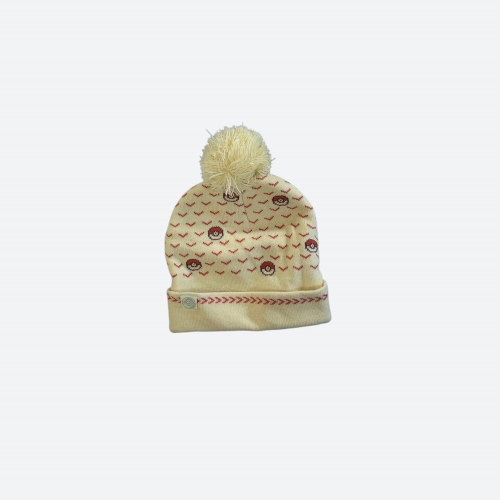 Pokémon Center Pokeball Pom Pom Beanie Hat Knit Nintendo Winter Kidcore Gaming